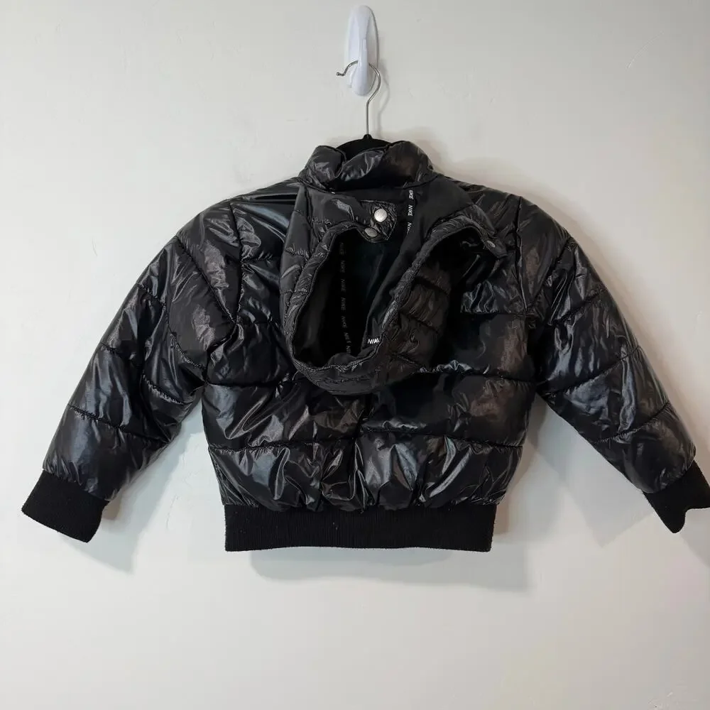 Nike Girls Youth Puffer‎ Jacket Black Shine 5-6 Years